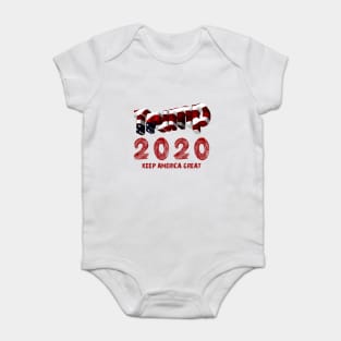 Trump 2020 Keep America Great USA Flag Baby Bodysuit